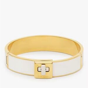 Kate spade Phoebe enamel turnlock white gold bracelet 🤍 NWT